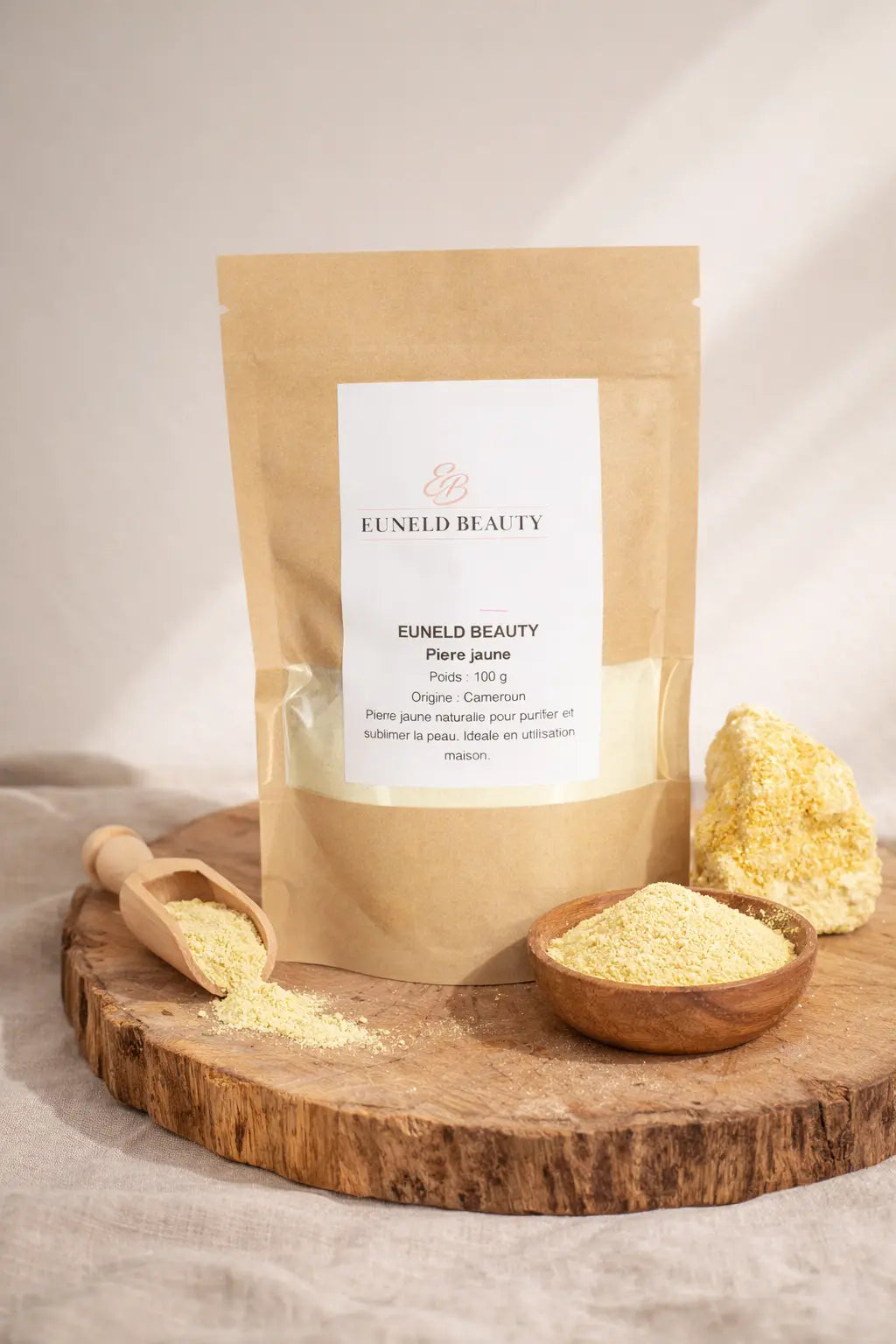 Poudre De Pierre Jaune Naturelle - Soin Purifiant & Éclat Euneldbeauty