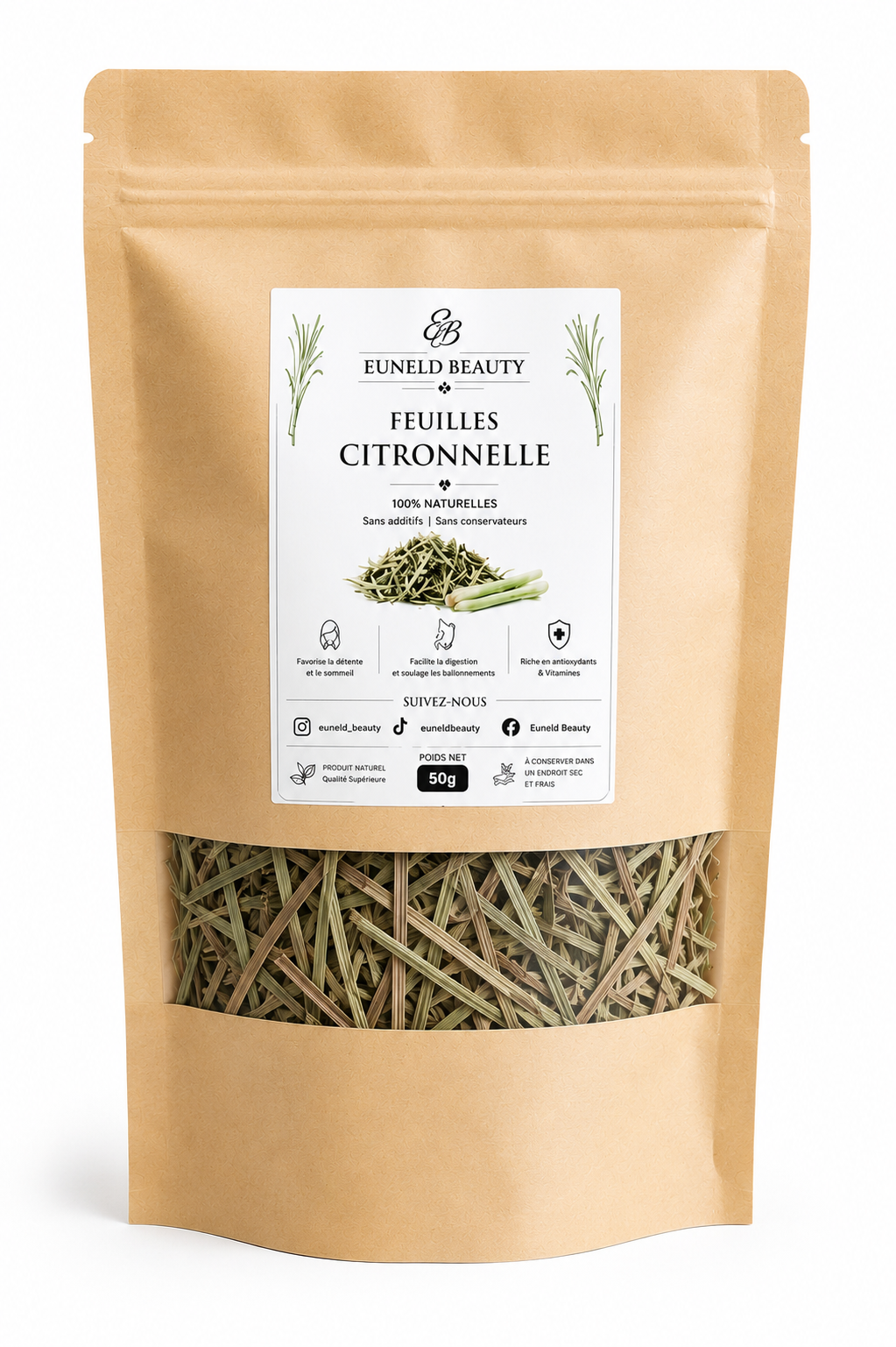 Feuille de citronnelle séchée Euneldbeauty